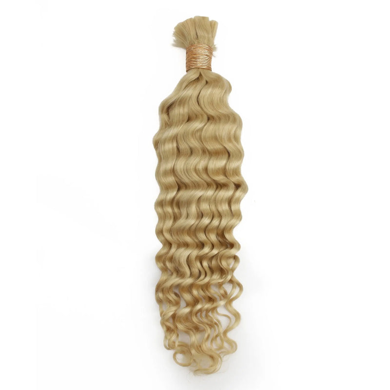 Blonde Deep Wave Bulk Human Hair Extensions - hover
