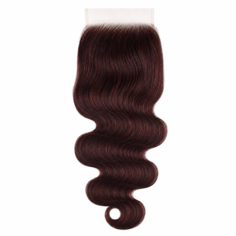 Burgundy Body Wave 5x5 HD Lace Closure - hover