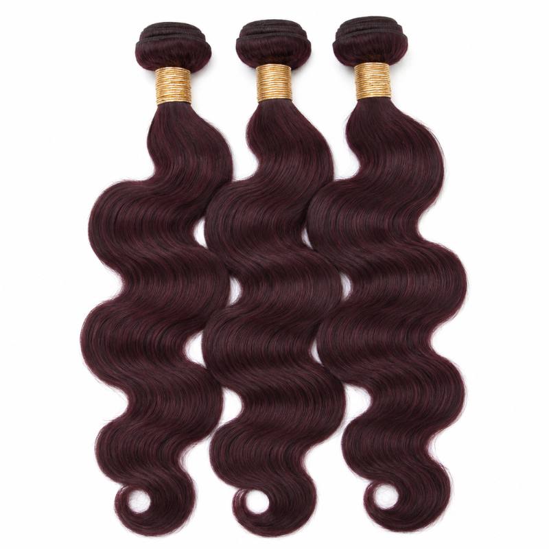 Burgundy Body Wave Human Hair Bundle Deal - hover