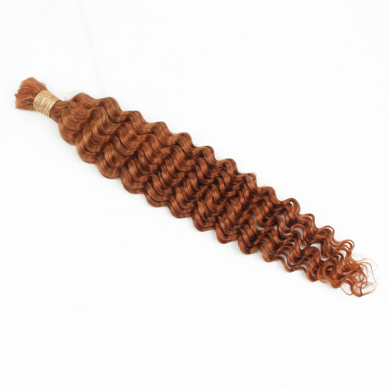 Copper Deep Wave Bulk Human Braiding Hair - hover