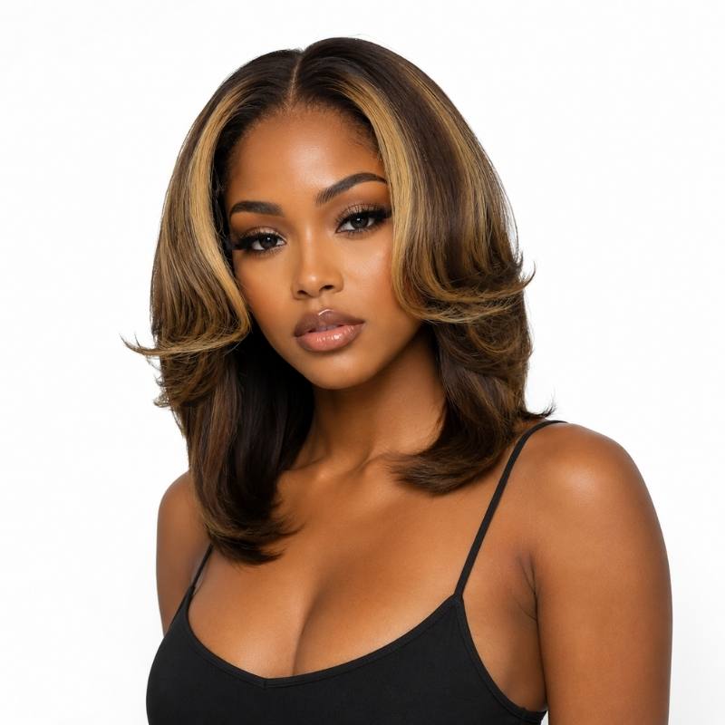 Raw Toffee Flip Glueless 5x5 HD Lace Closure Bob Wig - hover