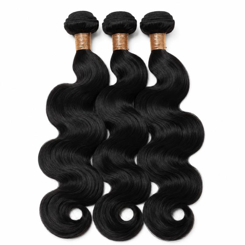 Jet Black Body Wave Human Hair Bundle Deal - hover
