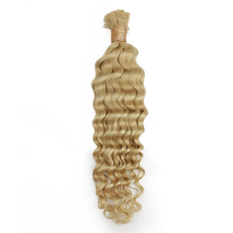 Blonde Deep Wave Bulk Human Hair Extensions - hover