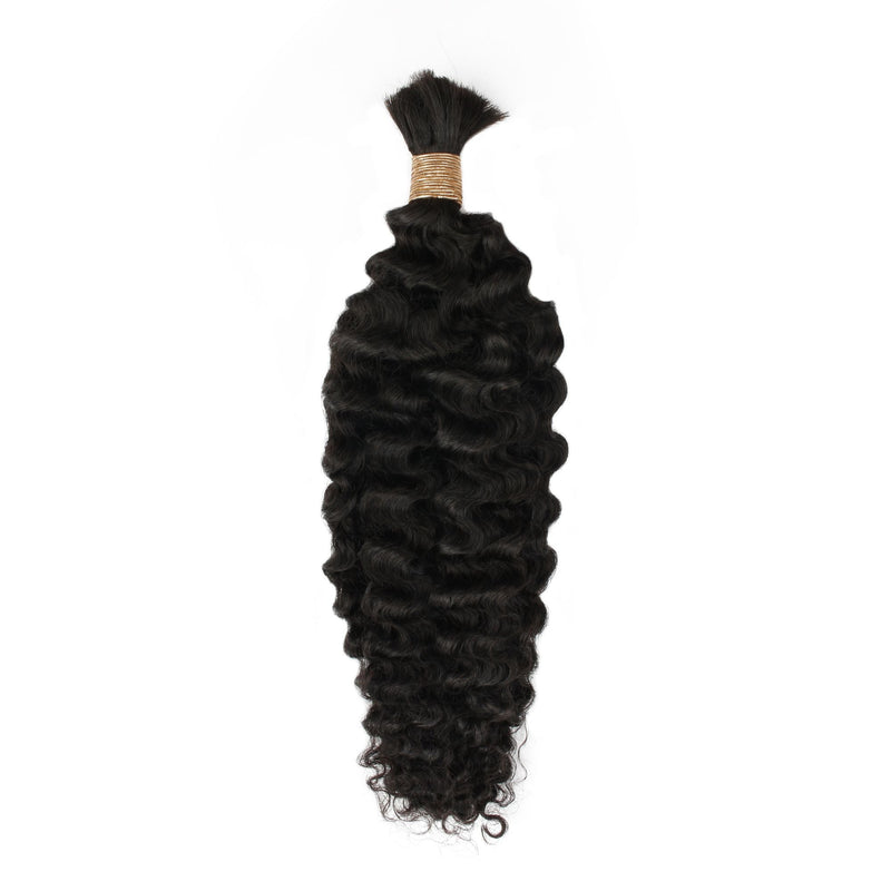Burmese Curly Bulk Human Hair Extensions - hover