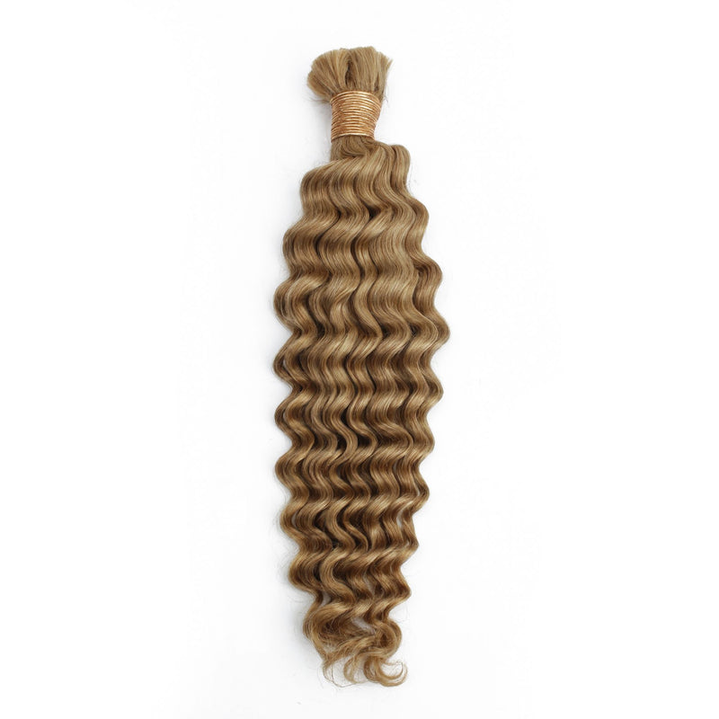 Honey Blonde Deep Wave Bulk Human Hair Extensions - hover