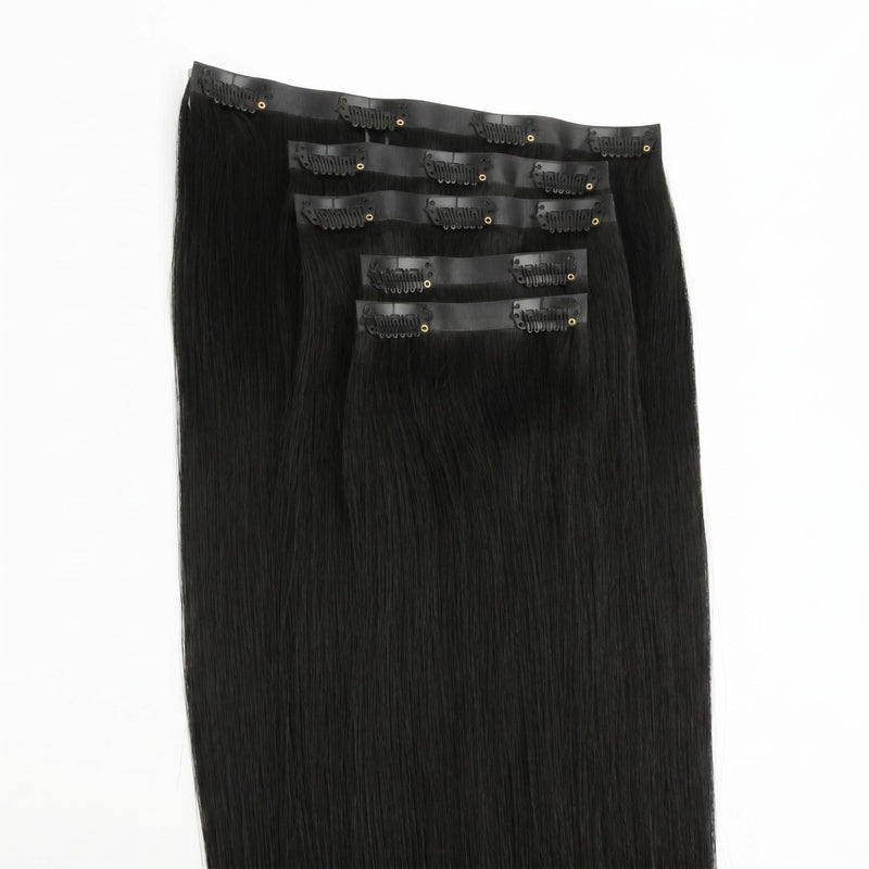 Jet Black Seamless Clip-ins
