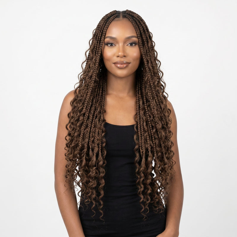 Medium Brown Deep Wave Bulk Human Hair Extensions